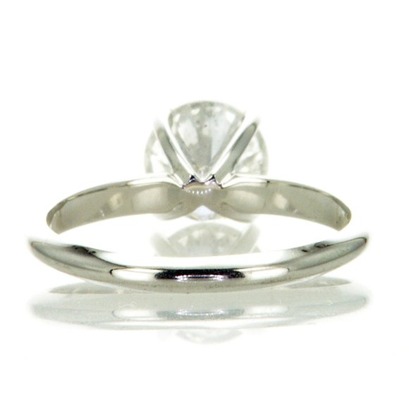 1.5 Carat Round Diamond Solitaire Engagement Ring 14K White Gold D/SI2 Size 6 - Picture 5 of 8